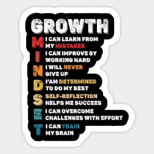 Growth Mindset Definition - Motivational Quote Inspiration Sticker